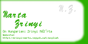 marta zrinyi business card